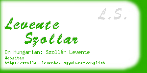 levente szollar business card