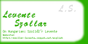 levente szollar business card